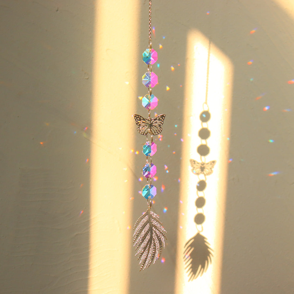 Suncatcher Crystal Sun And Moon Crystals Prism Rainbow Sun Catcher Garden Decoration Hanging Sundrop Window Patio Ornament