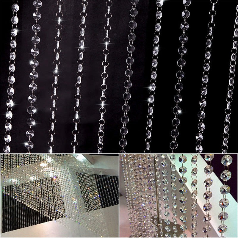 Crystal octagonal bead curtain