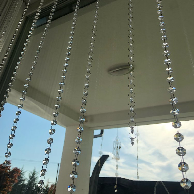 Crystal octagonal bead curtain